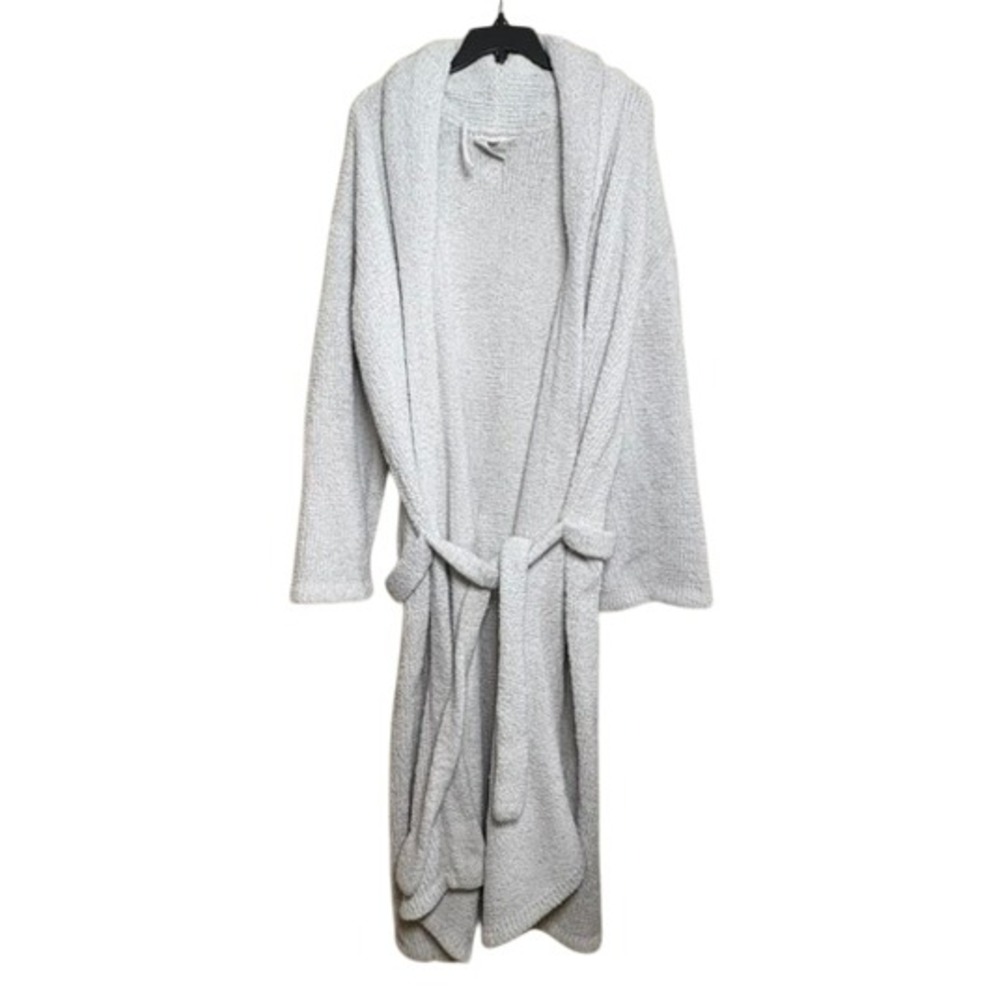 Kashwere Robe Long Plush Spa Gray‎ Bathrobe Womens Large Cozy Lounge Wear